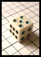 Dice : Dice - 6D - White Small with green Pips 6 is Black - Ebay Feb 2010